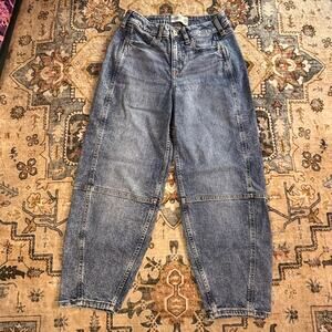 Abercrombie Kids Balloon Jeans Barrel Leg Acid Wash Girls Denim Size 9/10 Youth